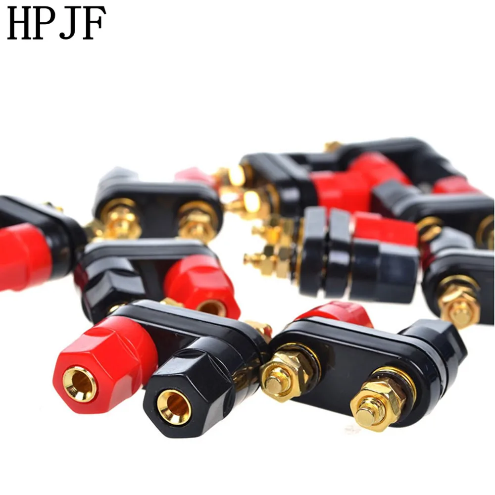 2pcs/lot Connecter Banana Plug Gold Plate Red Black Connector Terminal Plugs Binding Post in Wire Connectors 4MM | Обустройство дома