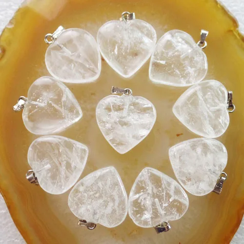 Оптовая продажа 20 шт. красивые бусины с белым кристаллом в форме сердца 22x20x6 мм