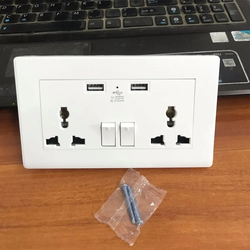 Универсальная настенная розетка 2 USB порта зарядное устройство адаптер для
