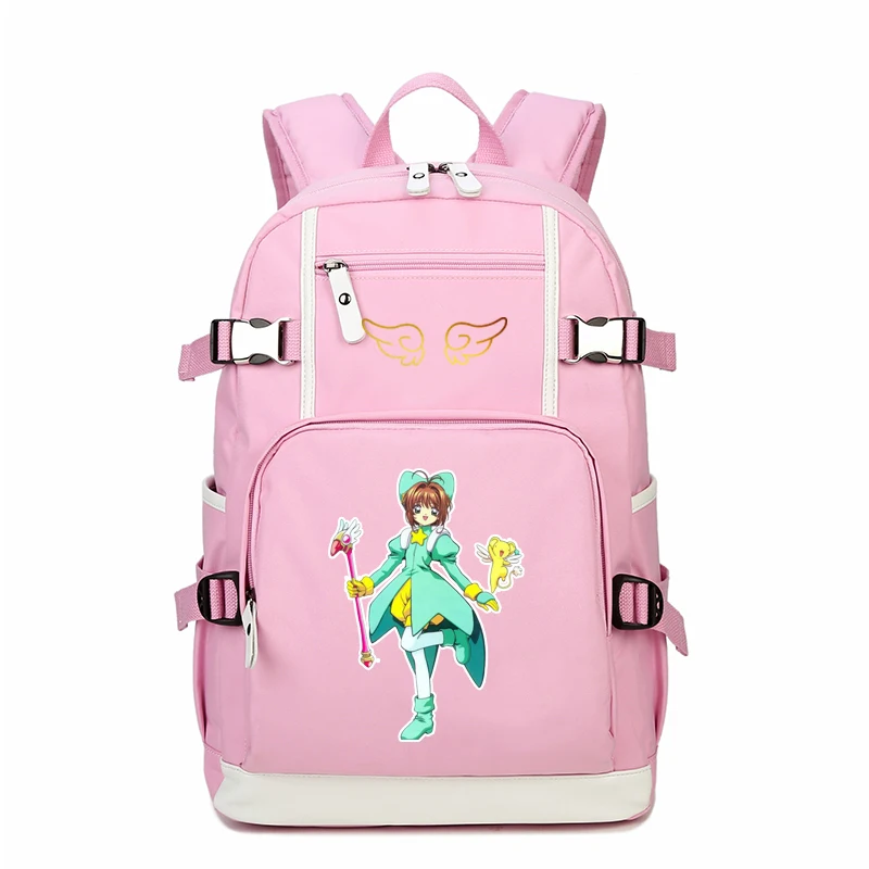Аниме карты Captor розовый милый рюкзак Mochila Feminina SAKURA Kawaii женские сумки на плечо холщовые школьные сумки рюкзак для книг