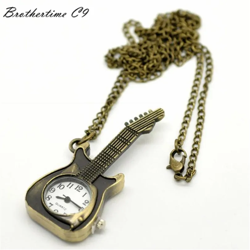 Relogio Masculino гитара Форма Карманный Кварцевый брелок часы кулон подарки Relojes Mujer Montre