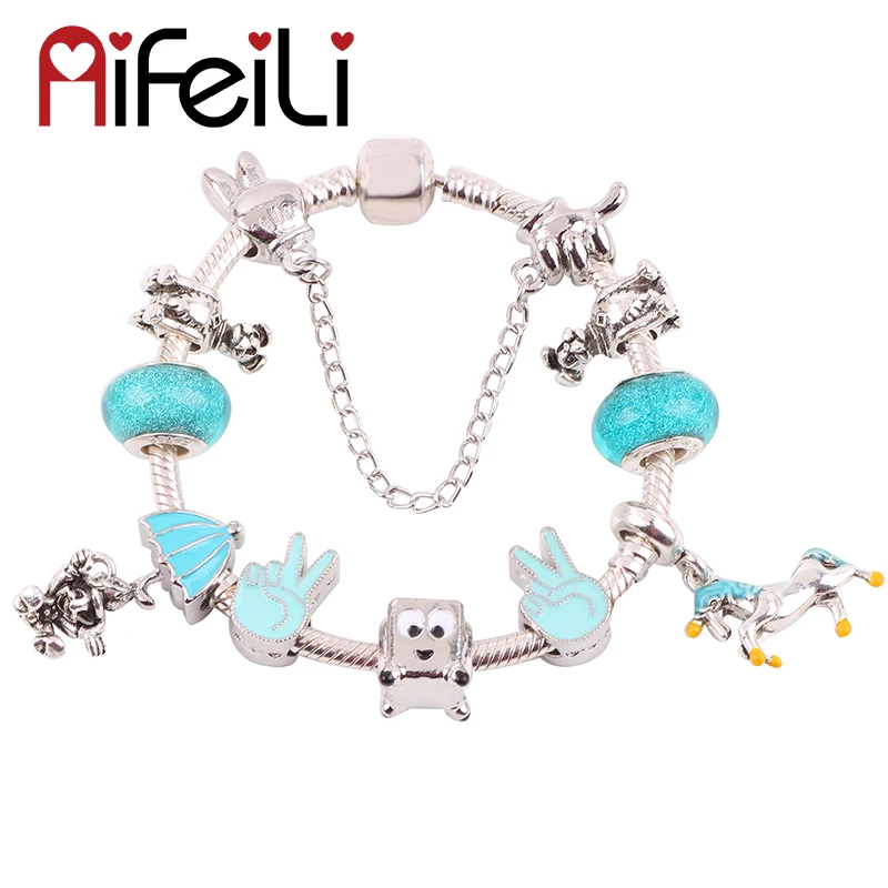 AIFEILI хит продаж модный самодельный очаровательный браслет милые Близнецы и