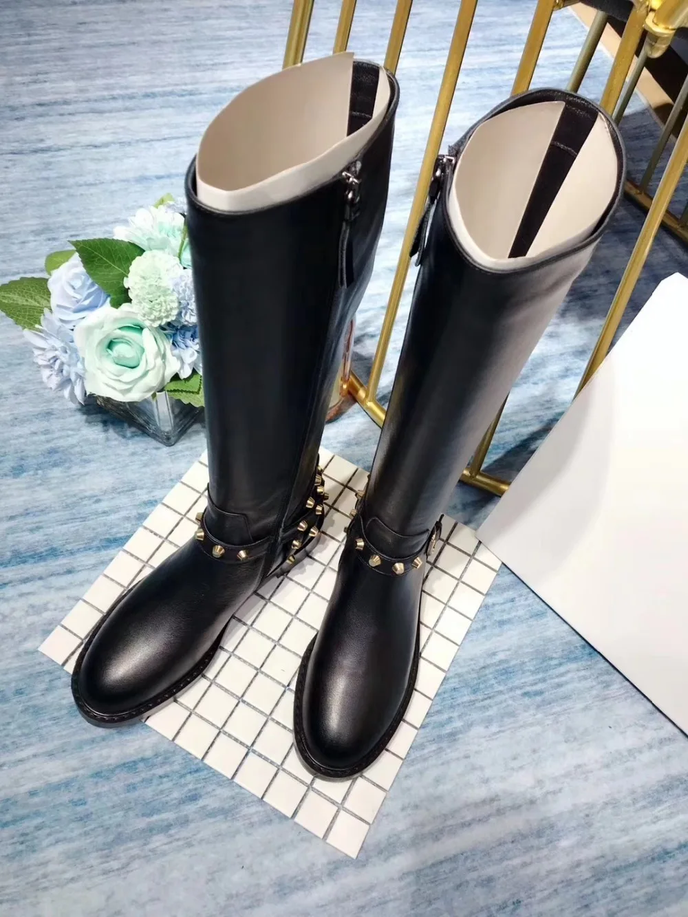 Zapatos De Mujer; Лидер продаж; женские высокие сапоги; коллекция года; роскошные фирменные дизайнерские кожаные сапоги и носки на шнуровке; женская обувь на не сужающемся книзу массивном каблуке