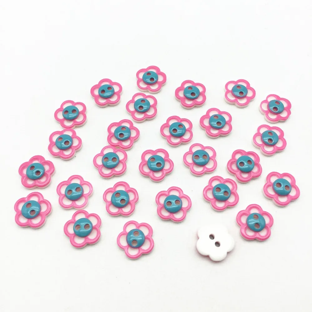50 шт. 12 мм розовая и синяя смола|Пуговицы| |