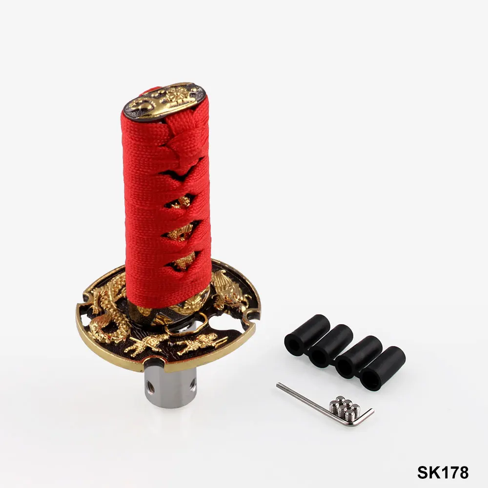 SK178-R-BK Jdm короткий самурайский меч Золотого Дракона ручка переключения 152 мм 205 мм металлический Утяжеленный переключатель Катана для универсального автомобиля SK178 - Название цвета: SK178-R-BK
