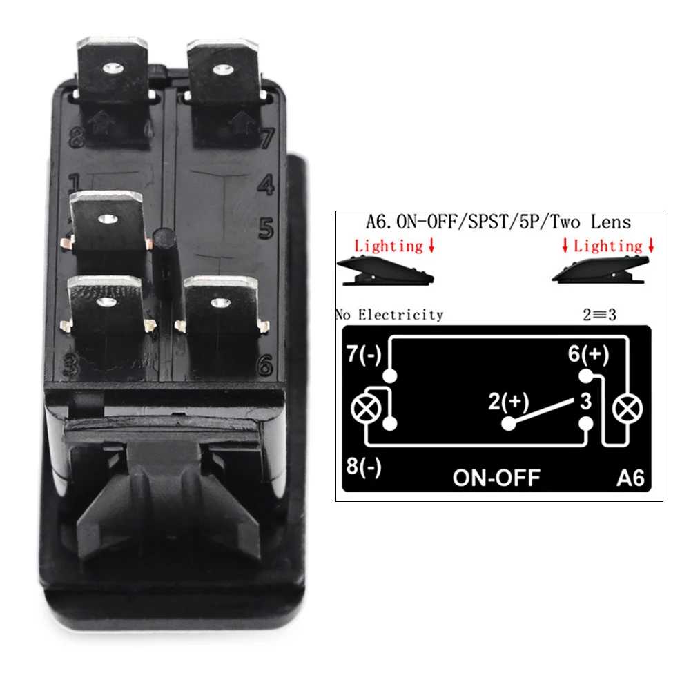 5 контактный Водонепроницаемый светодиодный светильник переключатель для