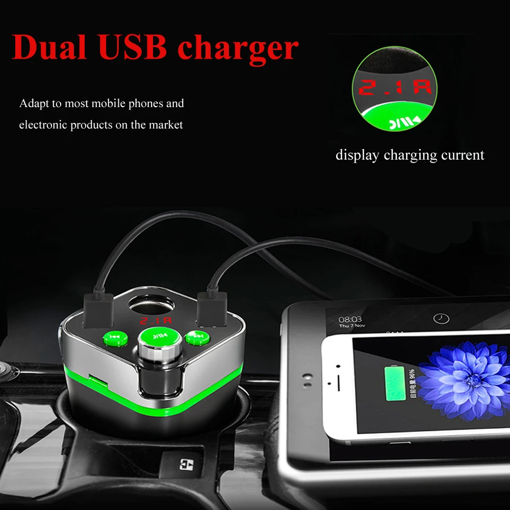 JINSERTA Bluetooth автомобильный комплект MP3 аудио плеер fm передатчик HandsFree прикуриватель