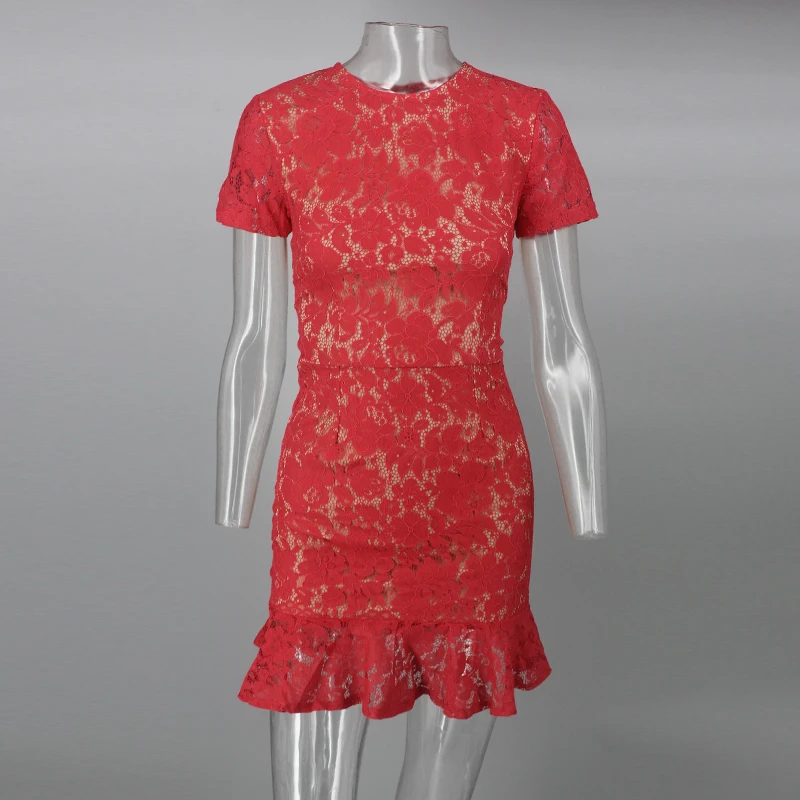 NATTEMAID Hollow Out Floral Guipure Lace Dresses Elegant Modern Lady Casual Mini White Dress Women Summer Bandage Dress