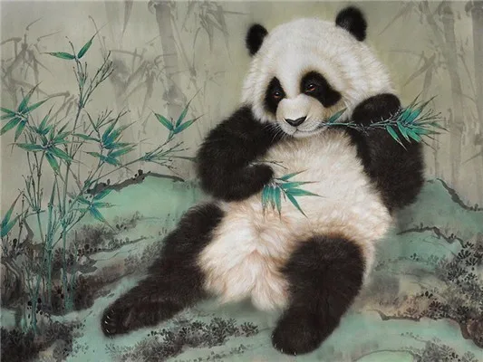 Huacan Diamond Embroidery Animal Full Square Picture Mosaic Rhinestone Home Decoration Diamond Painting Panda - Цвет: AP5027