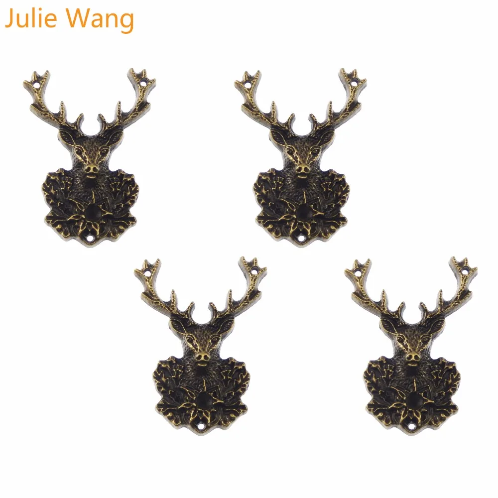 Julie Wang 3 шт./лот античная бронза цинковый сплав Лось Подвески Винтажные Ювелирные