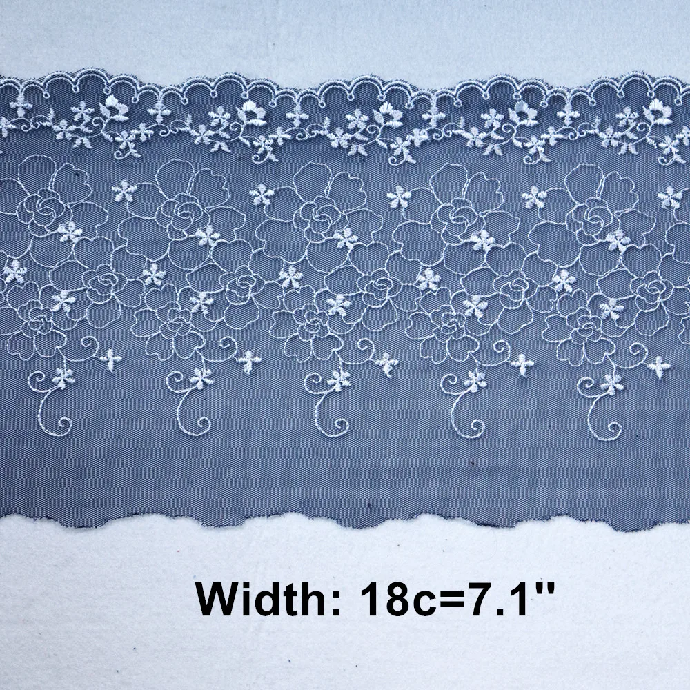 1 метр 18 см ширина вышитая кружевная отделка Тюль темно-синяя сетка вышивка