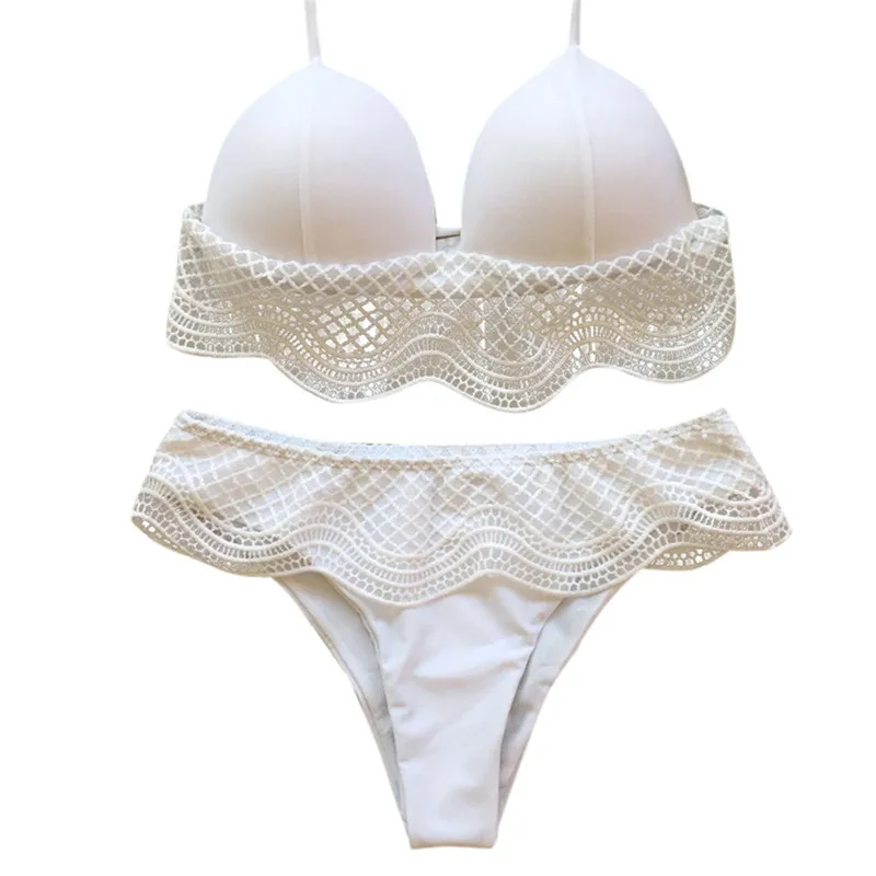 Женский Монокини купальник Бандажное бикини бюстгальтер с мягкими чашечками