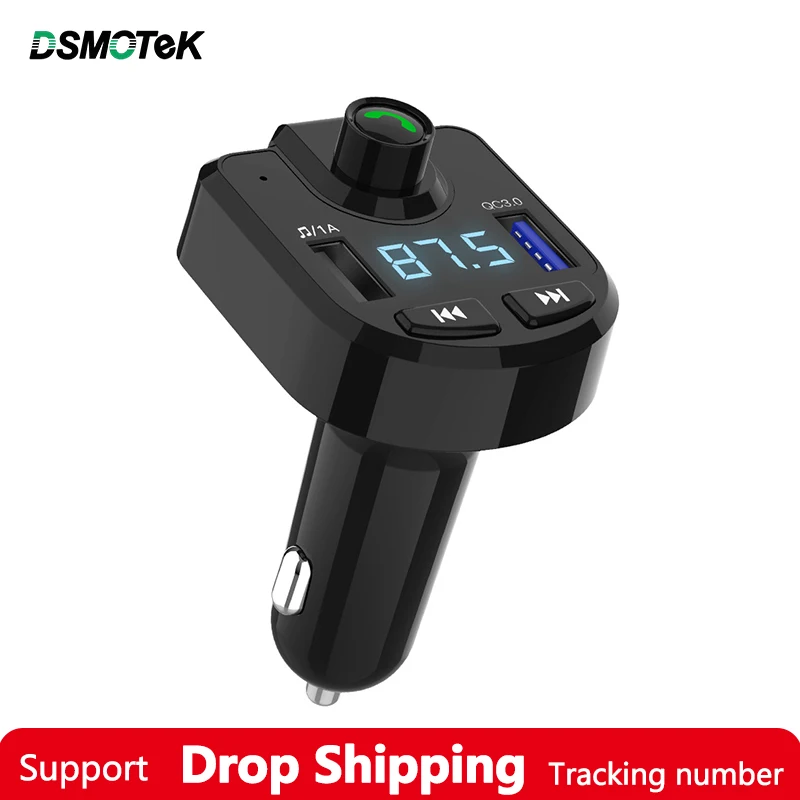 DSMOTEK Автомобильный MP3 плеер Bluetooth Handsfree FM передатчик QC3.0 Быстрая зарядка Поддержка