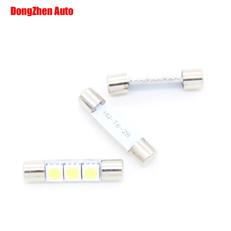 Dongzhen 1x козырек зеркало водить автомобиль источник света 6614 LED 28 мм 3 5050 авто лампы