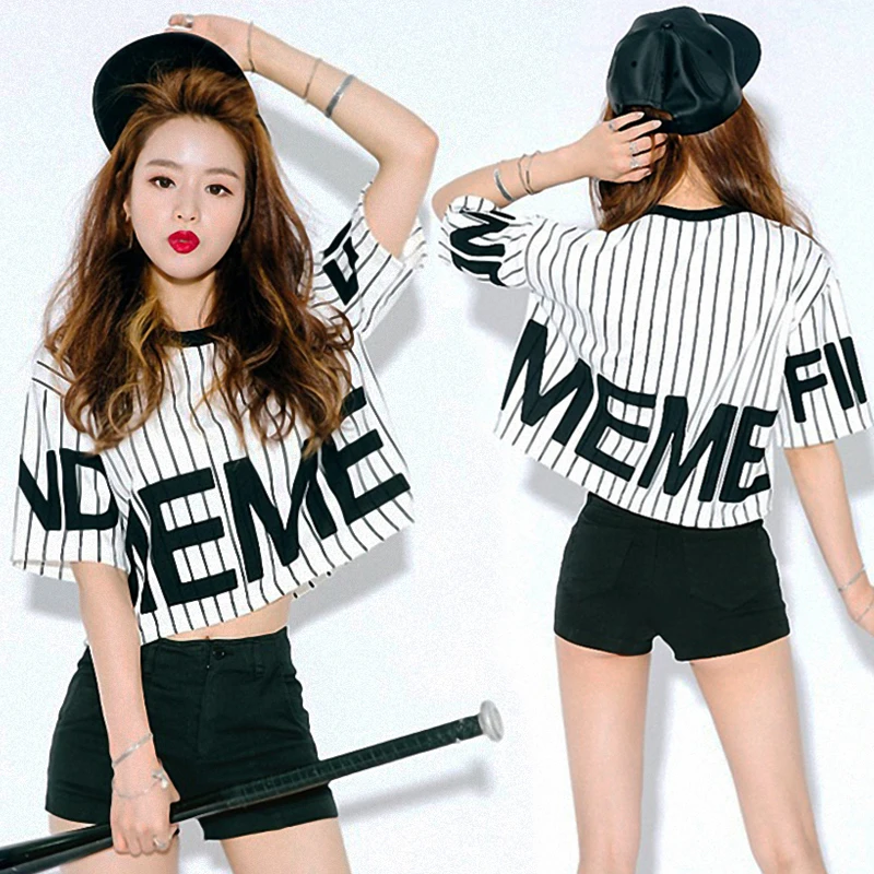 Дизайн в полоску 100% хлопок 2021 летний топ с принтом букв футболка женская верхняя