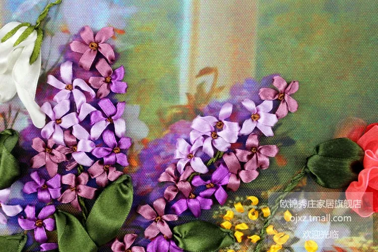 Рукоделие Набор для вышивки крестиком из ленты сделай сам красивые цветы
