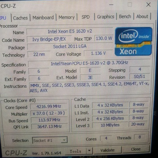E5 1620V2 Original Intel Xeon 1620 V2 3 70 ГГц 4 ядерный 10 МБ FCLGA2011 130 Вт 1 год гарантии Бесплатная