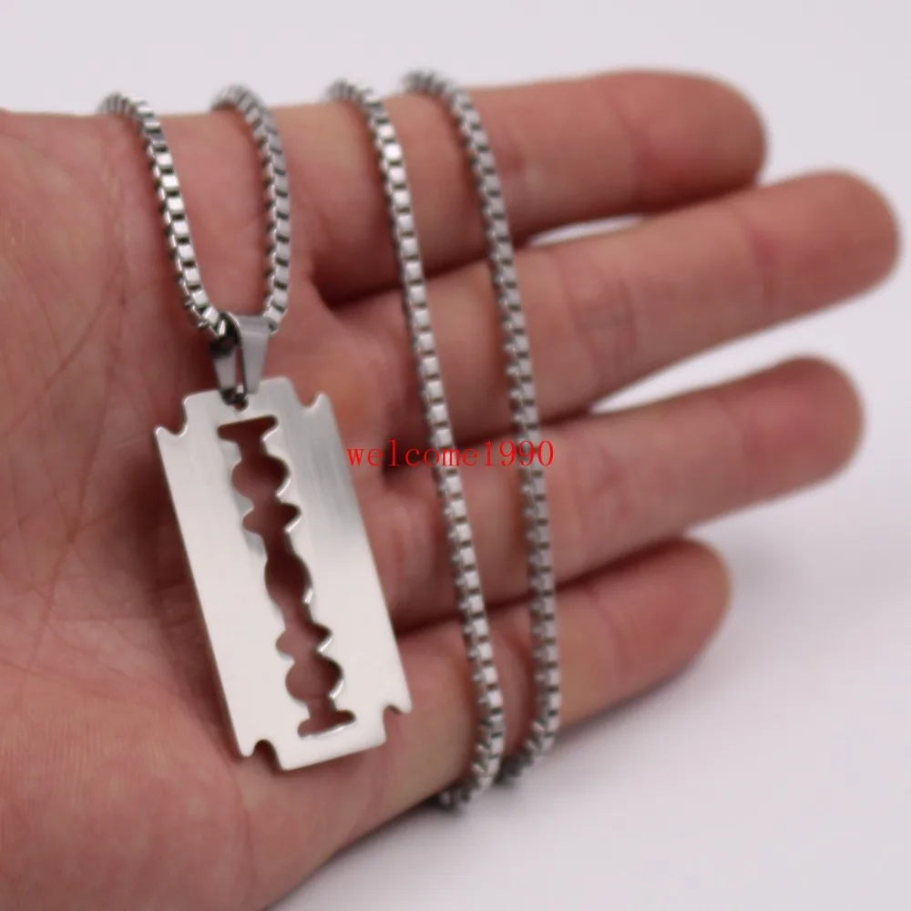 Цепочка с подвеской в форме лезвия для бритвы 24 дюйма | Украшения и аксессуары