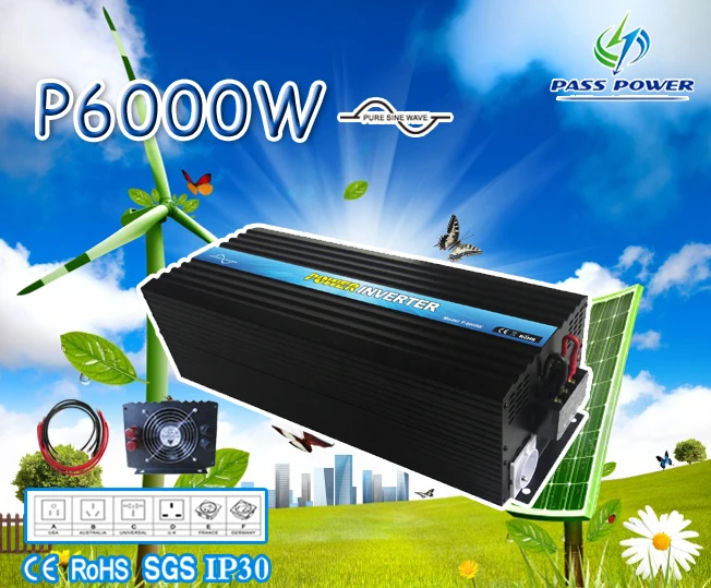 

Один год гарантии! 6000W DC 12V/24V/48V to AC 100V/110V/120V/220V/230V/240V Pure Sine Wave solar Inverter