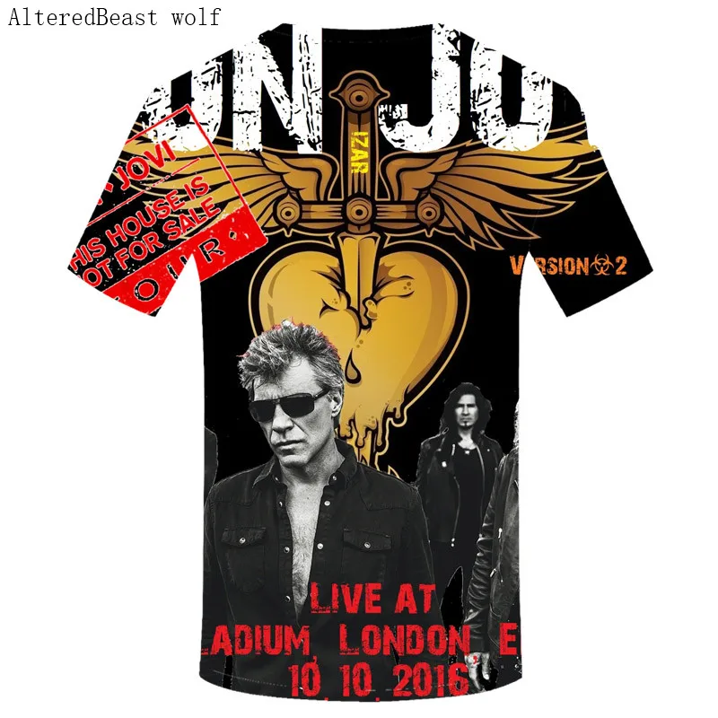 Футболки Bon Jovi Rock для мужчин модная брендовая футболка мужские повседневные