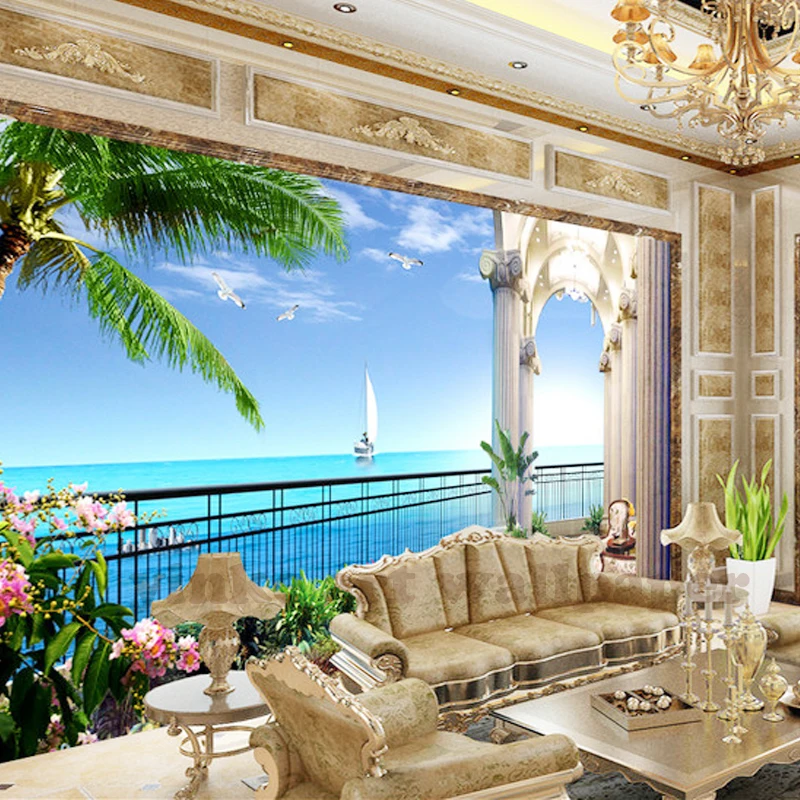 Пользовательские 3D фото обои HD морской пляж природный пейзаж Фотография