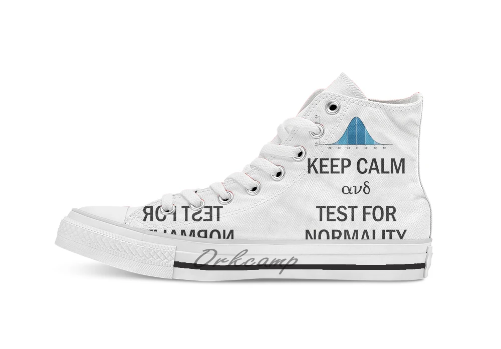 Keep Calm and Test for Normality Normal Bell Curve Data Science Geeks Scientists Casual High Top Canvas shoes sneakers | Спорт и