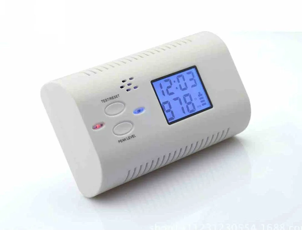 Battery Operated Carbon Monoxide Detector Poisoning Gas Fire Warning Safe Alarm LCD Display with Clock Voice | Инструменты