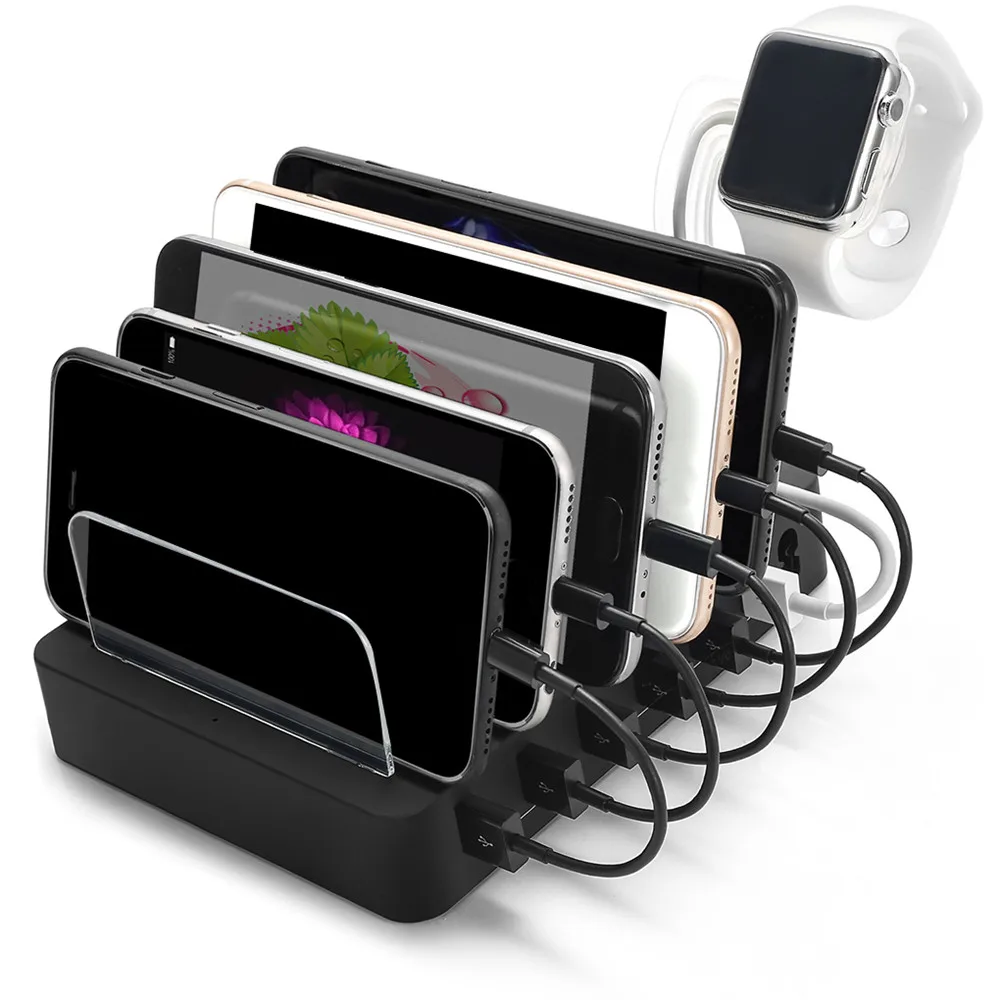 Зарядное устройство 6 портов USB 50 Вт зарядное для телефона портативное мини 100 240 В