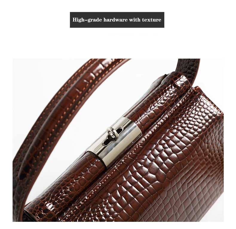 WITFOX sac femme новинка Женская сумка на плечо с клапаном специальный акриловый ремешок Аллигатор узор сумки для женщин натуральная кожа