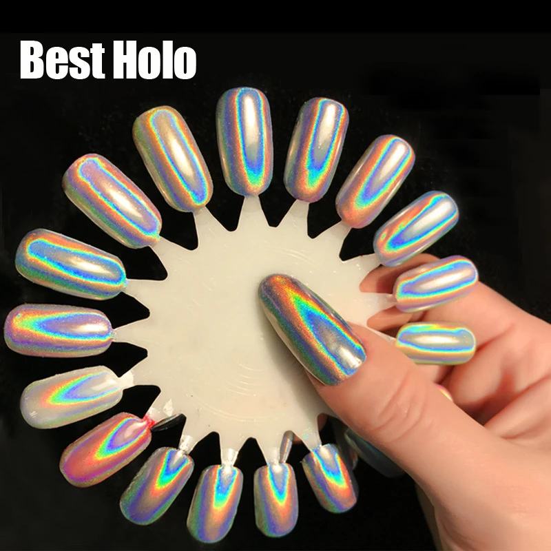 1g/Box Shiny Laser Nail holo Powder Holographic Glitter Dust Rainbow Chrome Pigment Manicure Pigments Art Decorations | Красота и