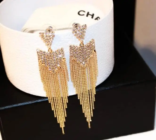 Charmcci Rhinestone Винтажные серьги-капельки серьга серьги высокого качества для женщин Роскошные ювелирные изделия Длинные свисающие серьги