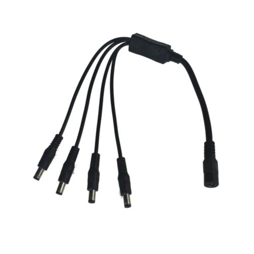 DC Power Cable 1 Female to 4 Male Plug Splitter Adapter for Security CCTV Camera and LED Strip | Обустройство дома