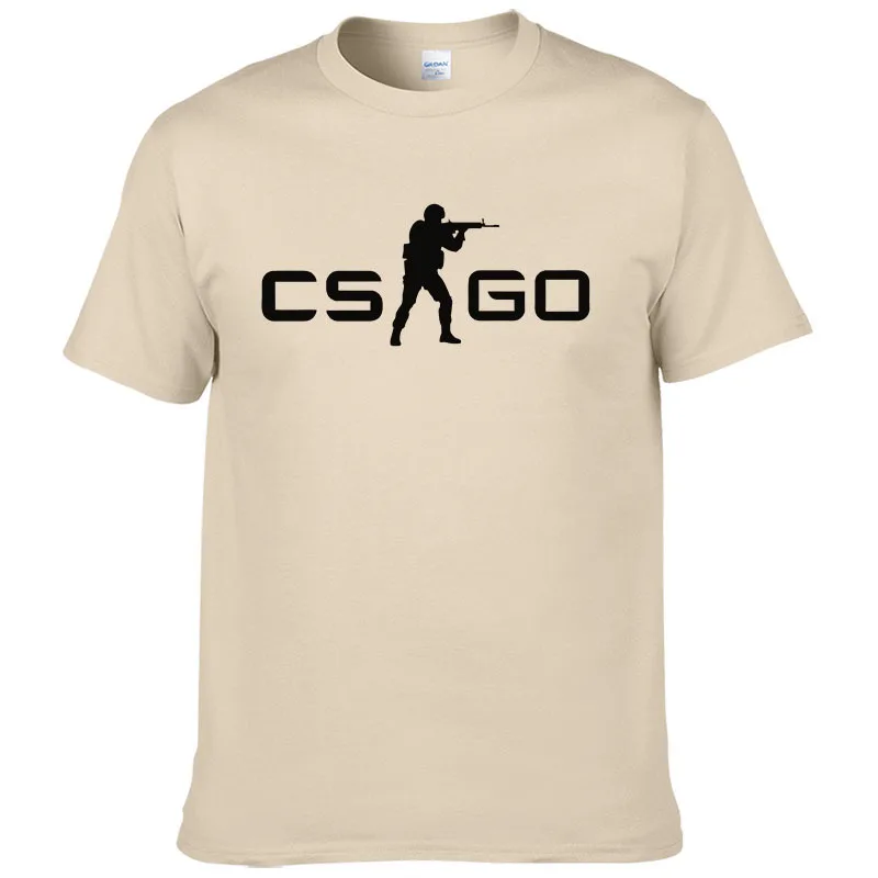 Летняя дышащая футболка из 100% хлопка для мужчин CS GO Gamers Топы с коротким рукавом