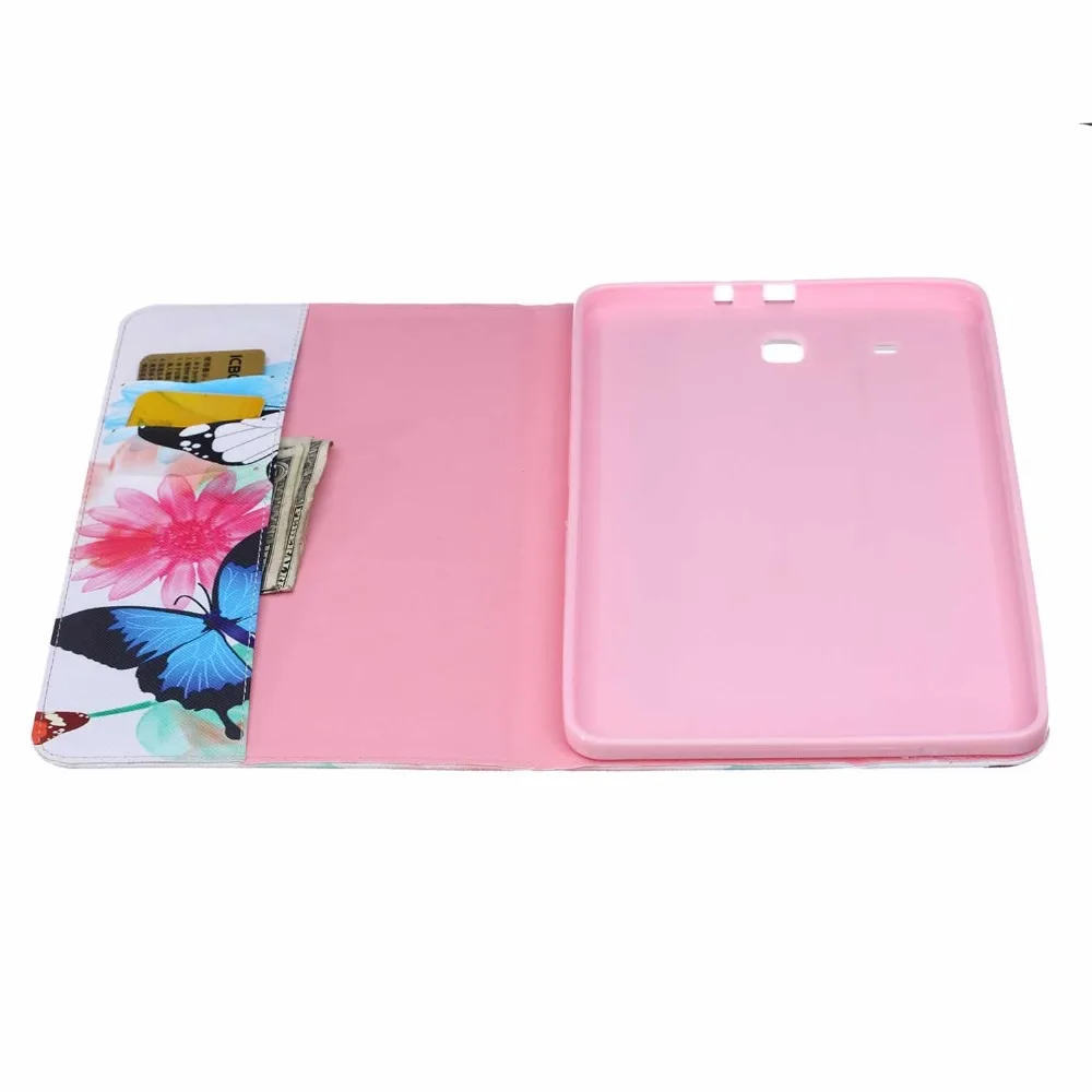 Для Samsung T560 T561 чехол для планшета 9 6 дюймов цветной флип кейс с принтом Galaxy Tab E