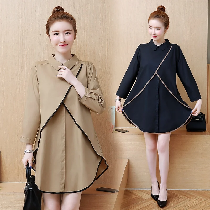 Свободные блузки большого размера в японском стиле Весенняя Повседневная