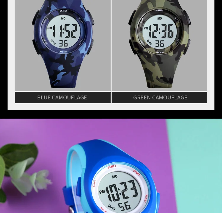SKMEI Children LCD Electronic Digital Watch Sport Watches Stop Watch Luminous 5Bar Waterproof Kids Wristwatches For Boys Girls