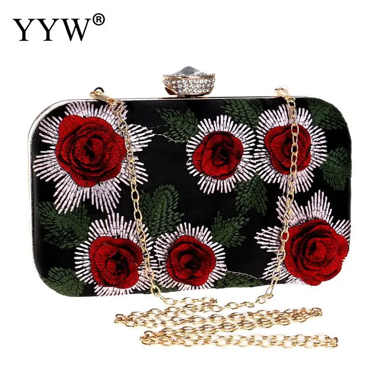 

Женский клатч YYW, женские повседневные клатчи с цветами, Женский Свадебный клатч, кошельки, Цветочная сумка на цепочке, вечерние сумки с цвет...