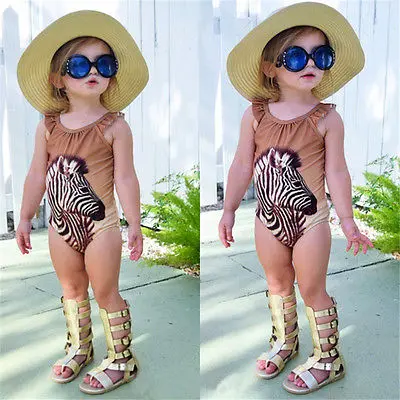 Kids Baby Girls zebra One-Piece Suits 2017 Monokini Bikini Swimwear Swimsuit Bathing Suit Beachwear Romper | Спорт и развлечения