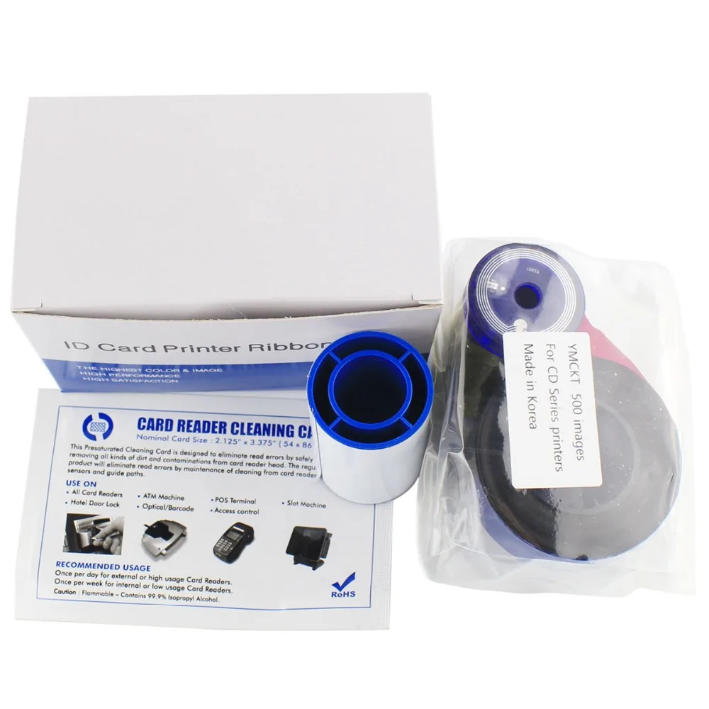 YMCKT Printer Ribbon for Datacard 535000-003 For CP/CD Series Including Cleaning Card and Roller | Компьютеры и офис