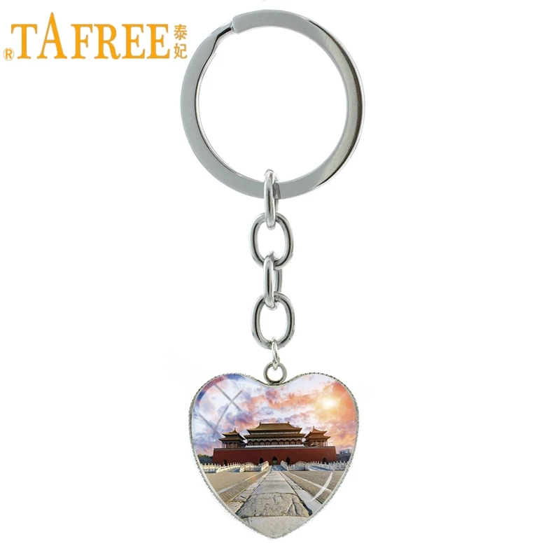 TAFREE пейзаж запрещено город картина Кулон-сердце брелок Красивая область Брелок