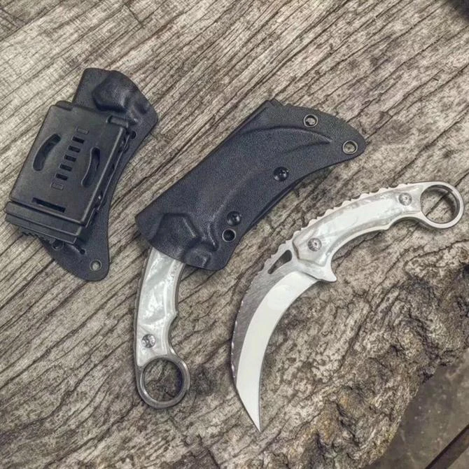 Нож karambit с Aleck ручкой 9cr18mov лезвие Высокое качество Открытый Отдых EDC инструмент