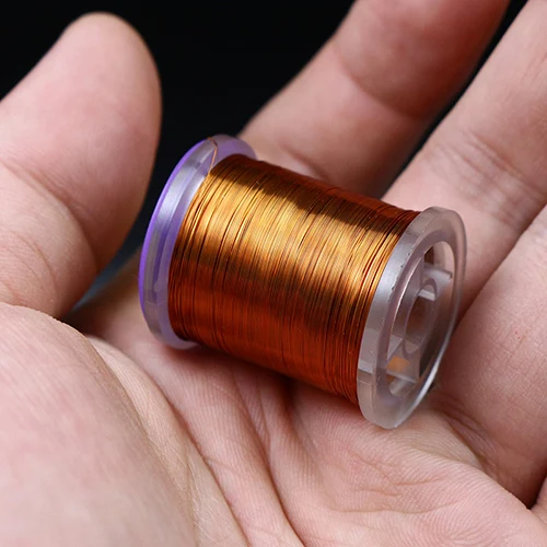 dark copper 0.2mm Королевская Сисси 0,2 мм 0,3 мм мухоловка Ремесленная проволока ультра проволочная Мидж личинки Сегментированный корпус ребристая медная проволока мухоловка металлическая нить - Цвет: dark copper 0.2mm