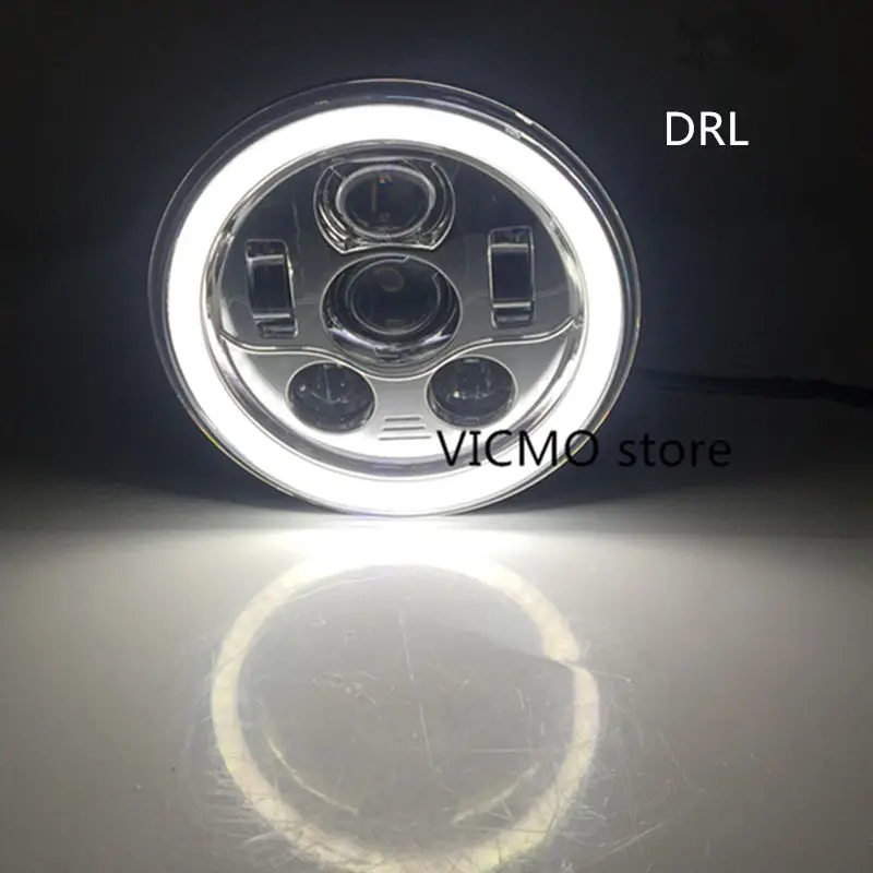Для 97 17 Jeep Wrangler TJ JK Land Rover Defender 2шт 7 дюймов Halo Фары с DRL ангельские глазки w/Янтарная