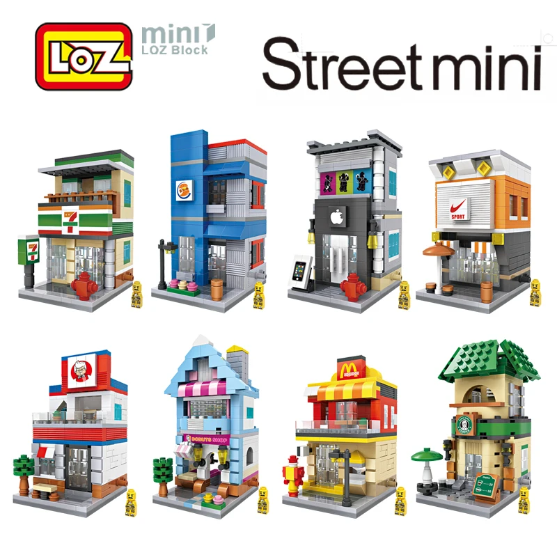 LOZ Mini City Street View Scene Building Blocks Coffee Shop Store Architectures Models &amp Toy Gift For Children | Игрушки и хобби
