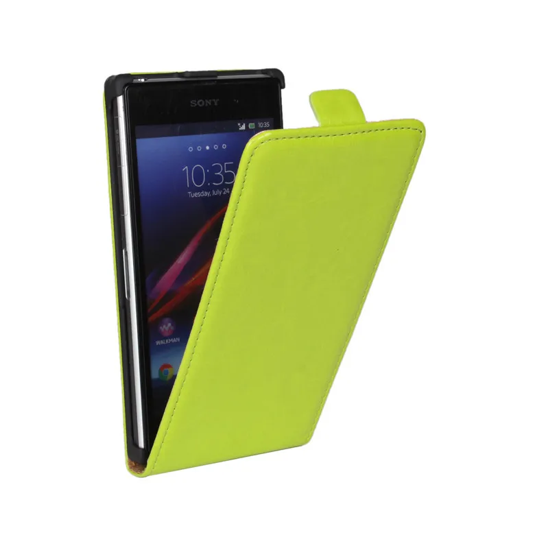 ICover Модный чехол для sony Xperia Z1 L39h, бизнес-чехол, откидной кожаный чехол, чехол для sony Xperia Z1, вертикальный - Цвет: Зеленый