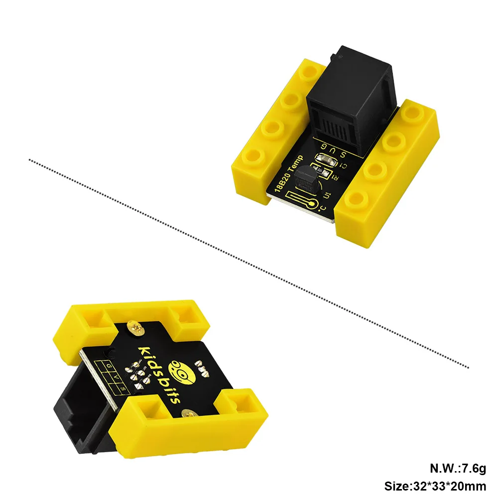 Kidsbits блоки кодирования 18B20 Модуль датчика температуры для Arduino паровой EDU (черный