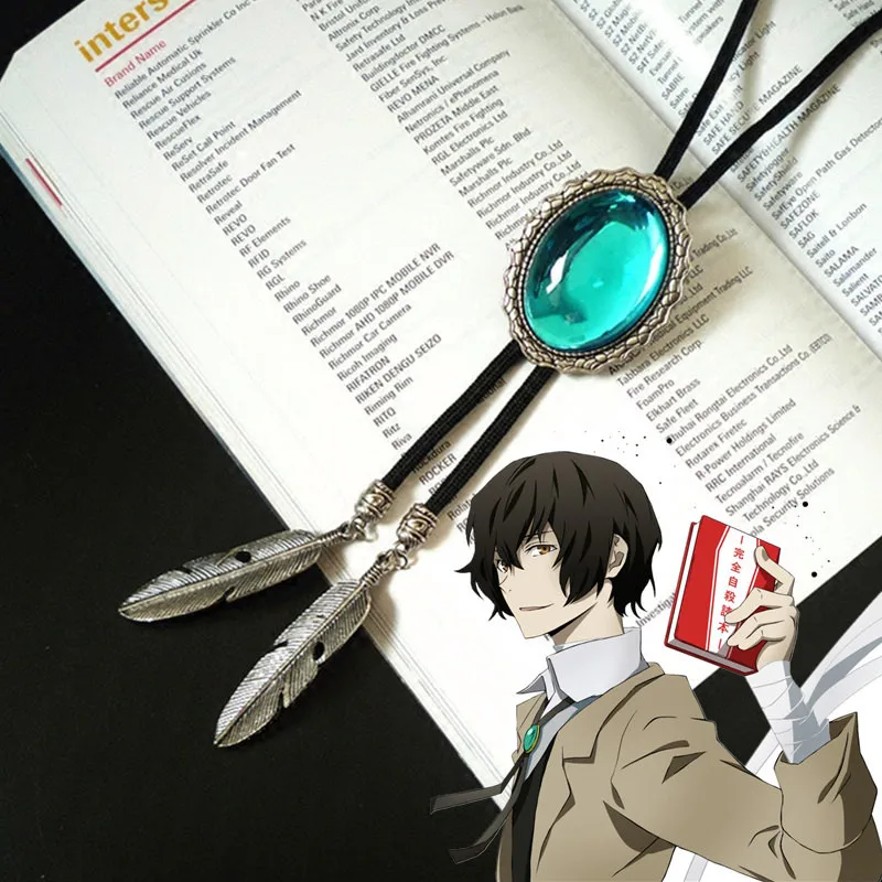 

New Anime Bungo Stray Dogs Osamu Dazai Cosplay Necklace Pendants Accessories Bolo Tie Props