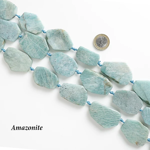 15," нить 10 бусин Larima Apitite Rose Amethys t плоские плиты в произвольной форме кулон не-окрашенный драгоценный камень кристалл ломтик бусины - Цвет: Amazonite