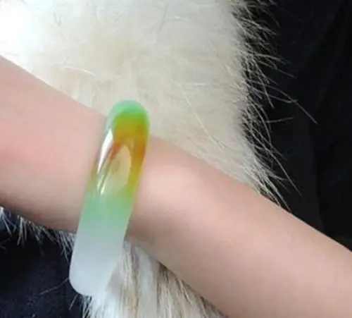 Ювелирные изделия Koraba 100% натуральный зеленый желтый нефритовый браслет Jadeite 60 мм