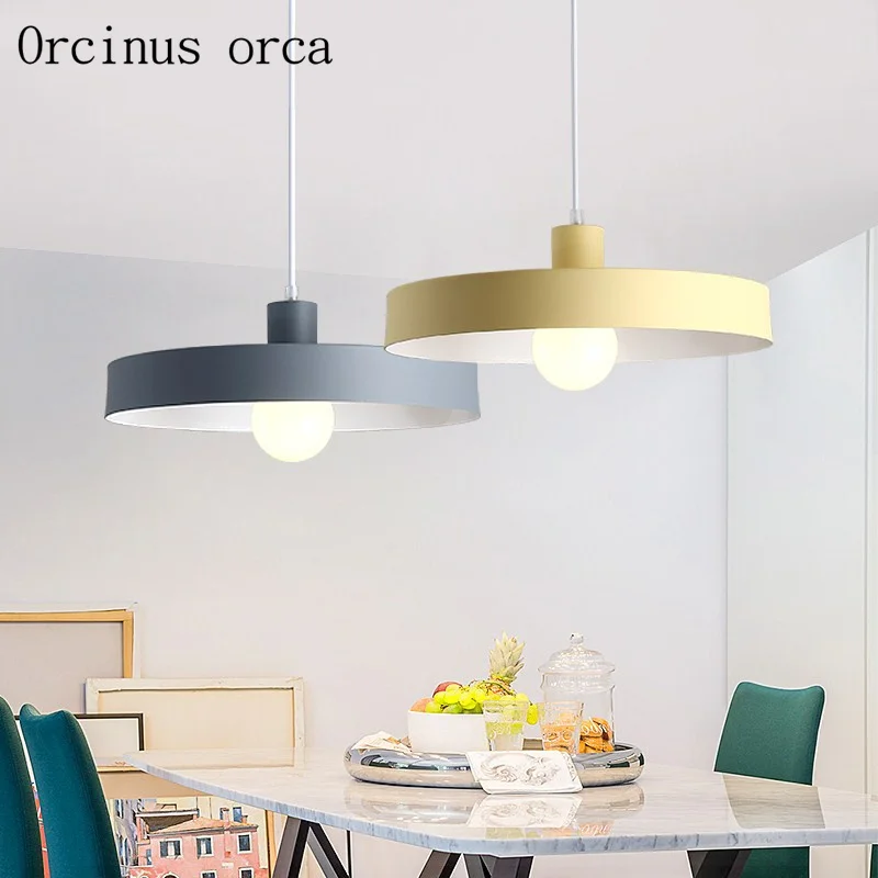 Скандинавская Современная Минималистичная железная Подвесная лампа креативная